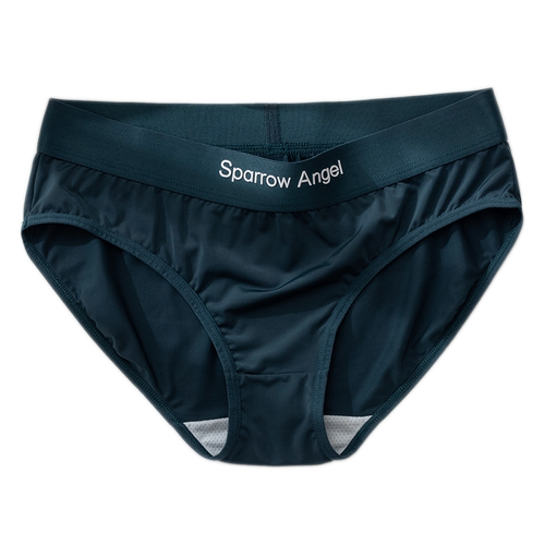 内裤女冰丝无痕宽边抗菌薄款中腰三角裤纯色字母速干运动黑色大码