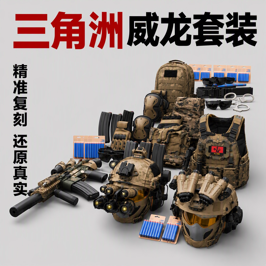 三角洲威龙套装儿童威龙行动套装周边万圣节cos服特种兵玩具头盔