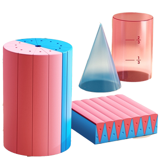 圆柱圆锥教具表面积体积演示器几何图形教具小学6六年级数学学具表面积体积推导模型圆柱展开图切面16/32专用