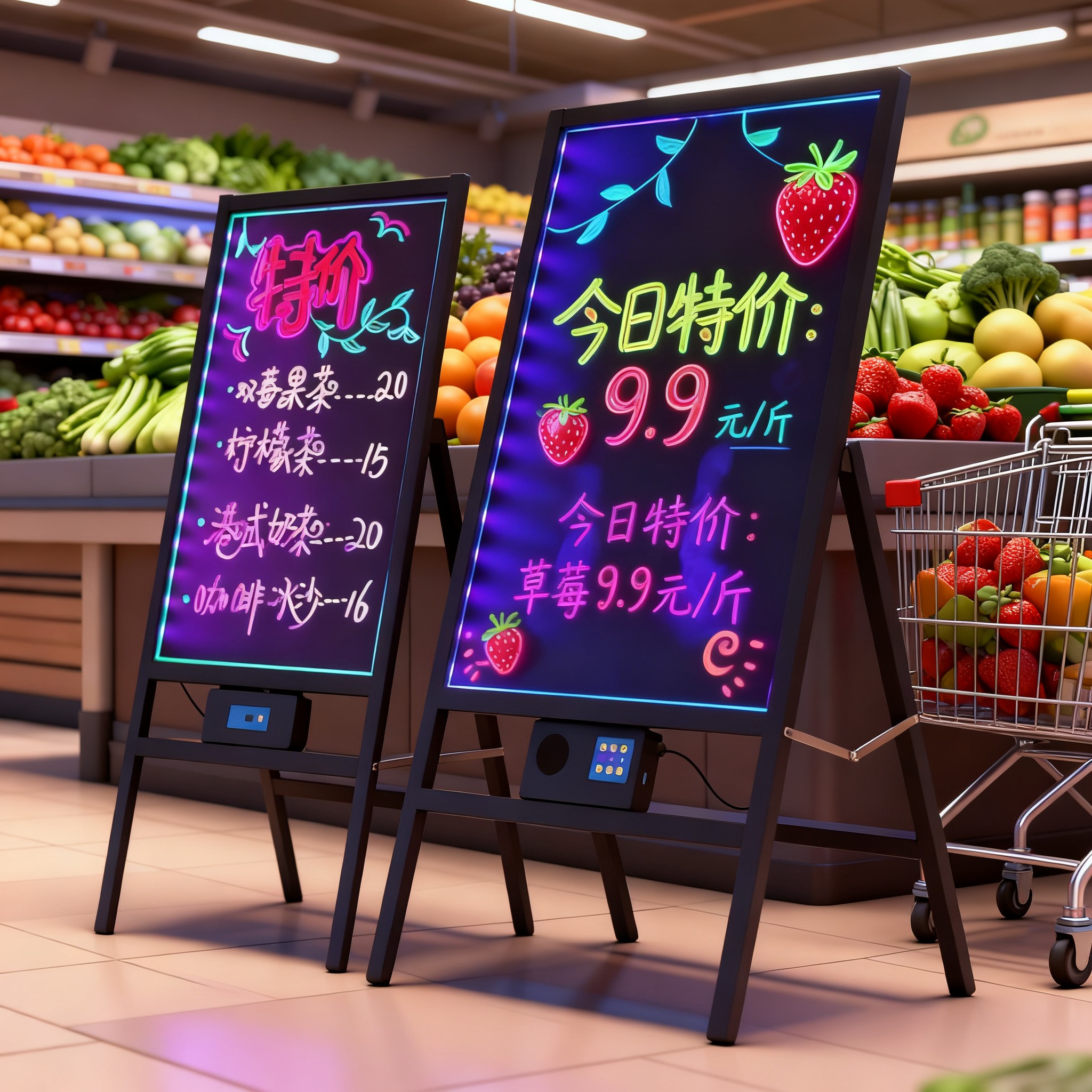 荧光板广告板发光价格展示牌手写板夜光广告牌黑板夜市摆摊广告牌摆摊专用小黑板发光led电子商用不插电地摊