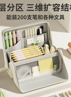 可立式笔袋多功能男孩款大容量初中生高颜值ins风简约文具盒2025新款铅笔袋男生小学生高中儿童文具袋收纳包