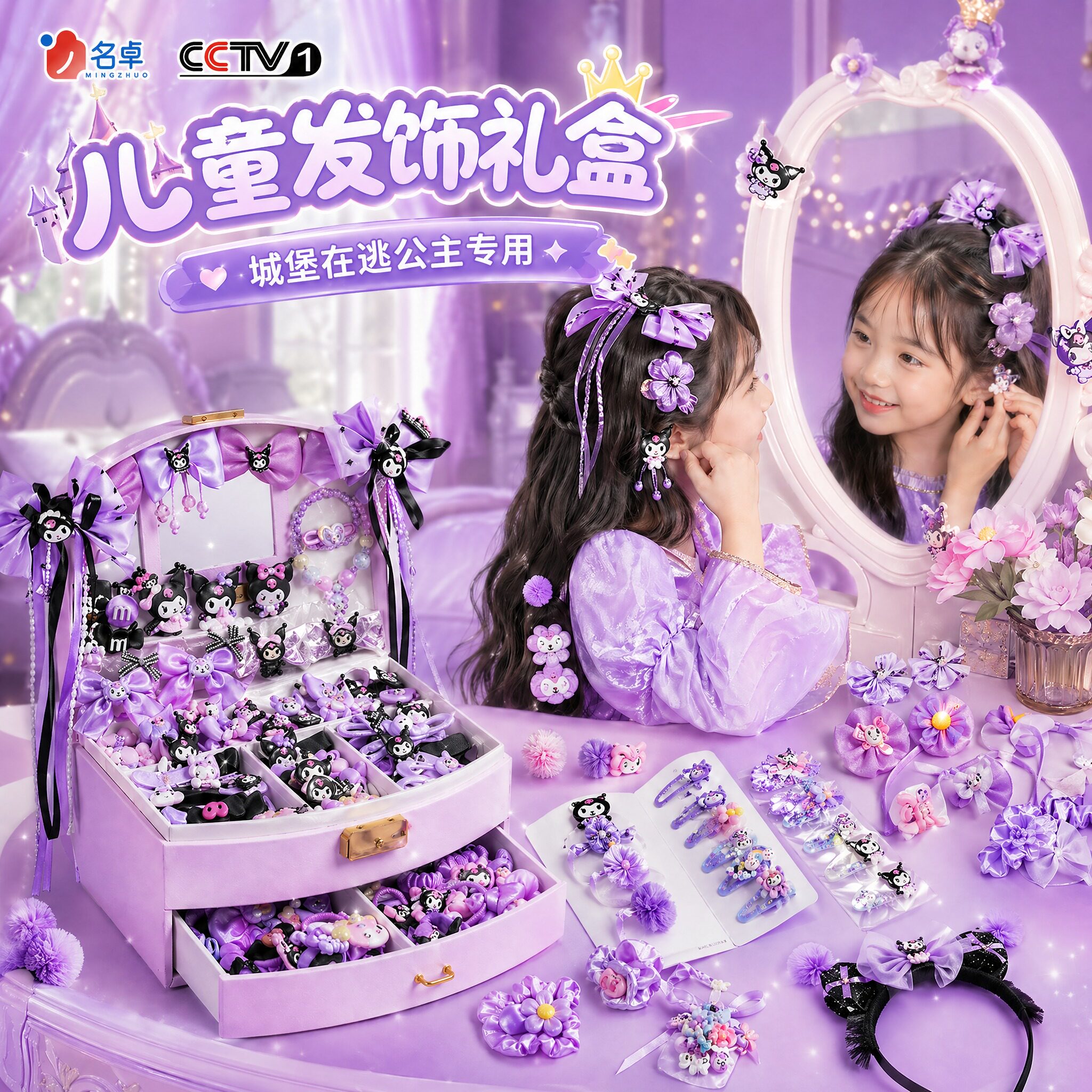 儿童发饰礼盒库洛米女童高端礼物女生玩具小女孩10岁女孩女宝生日