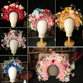 水舞B2658 新娘新中式 泉州簪花头饰绢花簪花民族风拍摄写真发箍