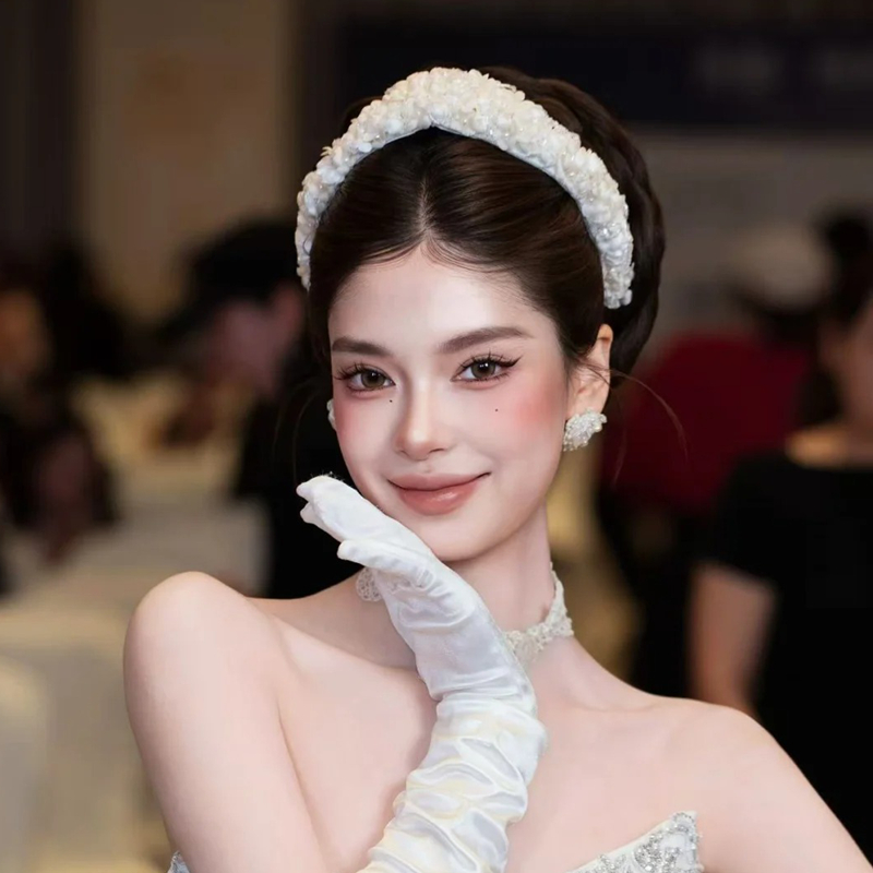 水舞A5273手作铃兰串珠花发箍发冠新娘结婚森系婚纱礼服旅拍头饰