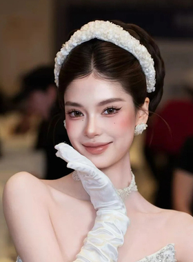 水舞A5273手作铃兰串珠花发箍发冠新娘结婚森系婚纱礼服旅拍头饰