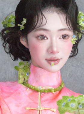 水舞 D1179新娘新中式青提项链小众手工串珠葡萄锁骨链结婚礼配饰