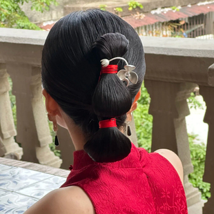 水舞U2322新中式复古银色发簪清冷发钗精致文艺潮流独小众头饰