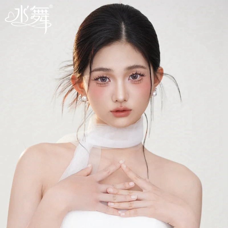 水舞B2863新娘新款白色气质小众纱巾显瘦新娘凹造型挂脖围巾配饰