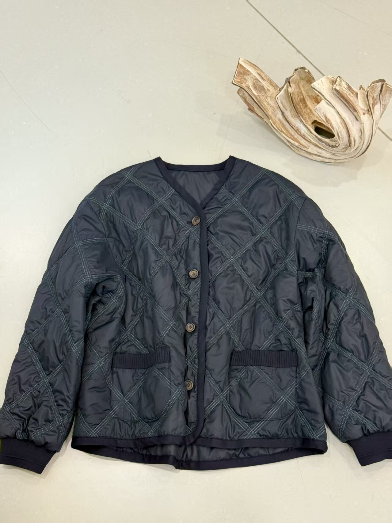 牛货 日系新款菱格棉服女短款棉服厚保暖面包服外套