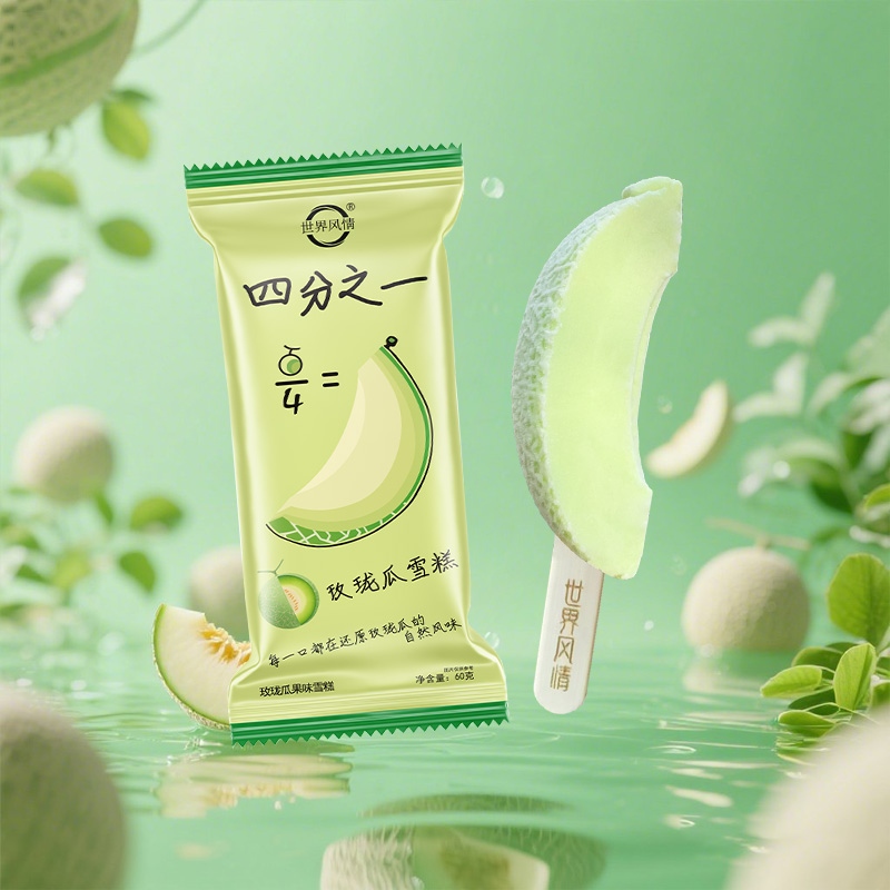 新品世界风情四分之一玫珑瓜雪糕