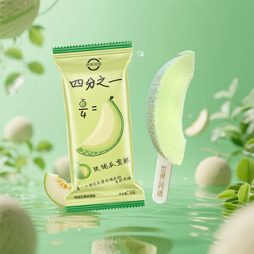 新品世界风情四分之一玫珑瓜雪糕