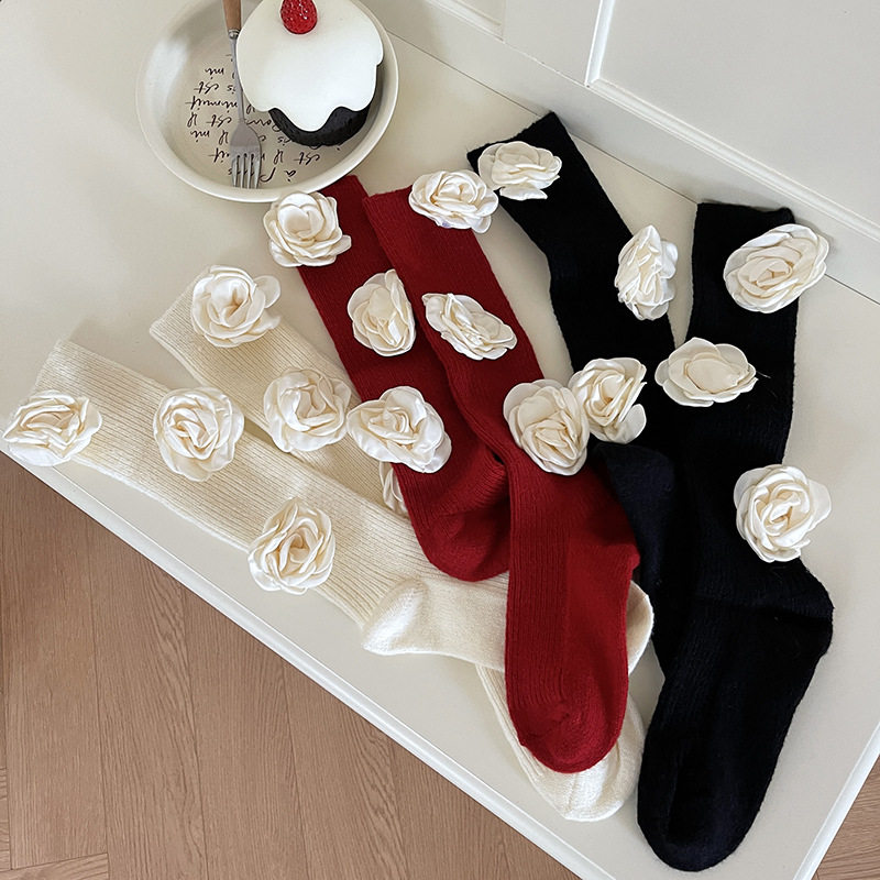 秋冬袜子女长筒小香风山茶花小众羊绒保暖少女黑色小腿堆堆袜女,女士内衣/男士内衣/家居服,中筒袜,淘宝优惠券,粉丝福利购,淘宝优惠卷