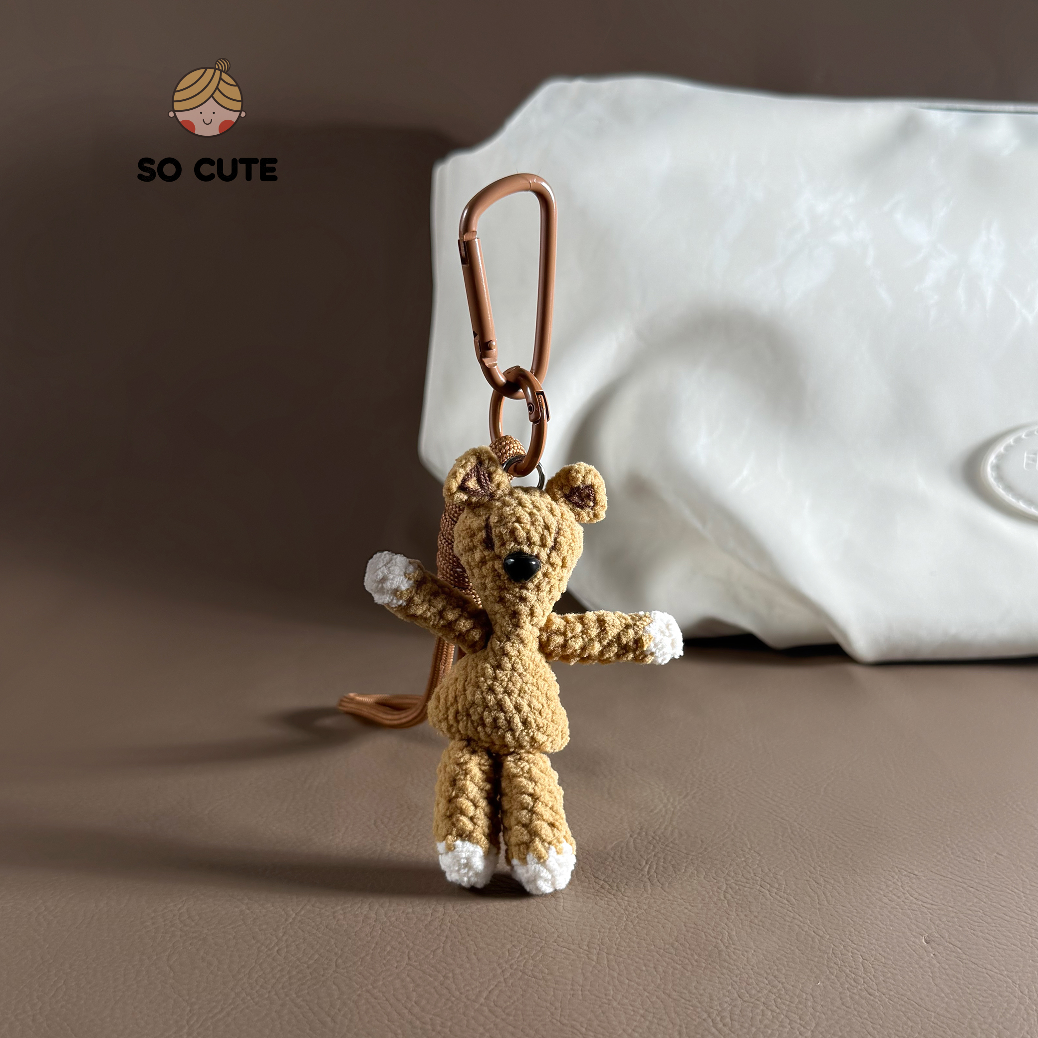 socute 拱趴憨豆小熊玩偶公仔包包挂件包挂饰钥匙扣高级感礼物