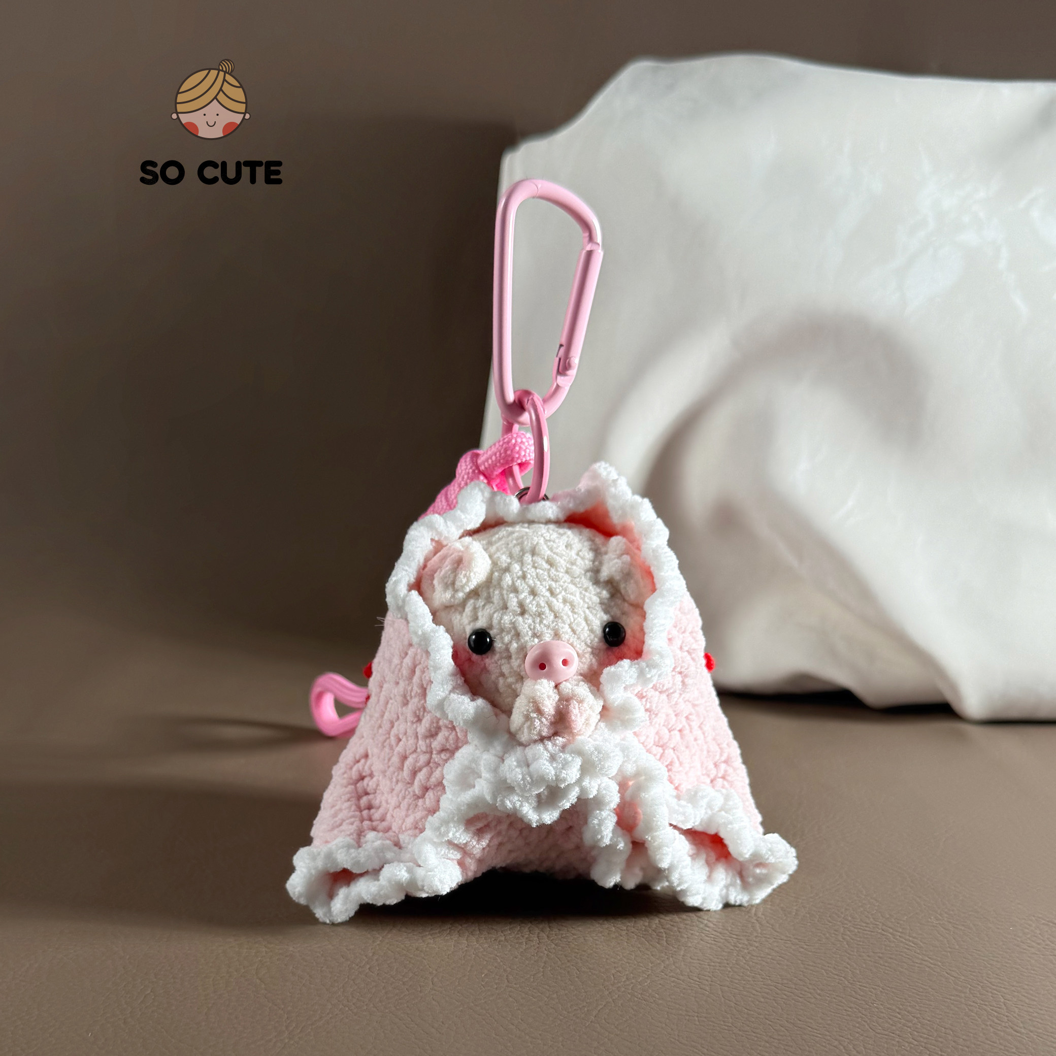 socute 超可爱的治愈系小懒虫被子猪包包挂件包挂饰钥匙扣礼物