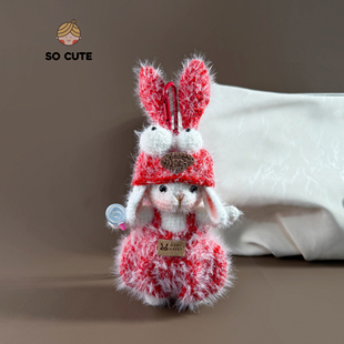 socute 可爱瞪眼兔糖糖兔玩偶包包挂件挂饰背包挂件高级感礼物