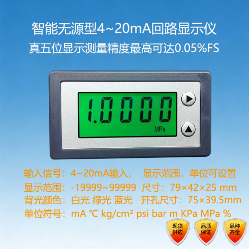 4-20mA五位显示表方形无源显示仪