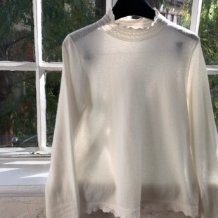 岛知道《少女心事》精致感千金秋冬羊毛浪漫钩花打底衫套头毛衣