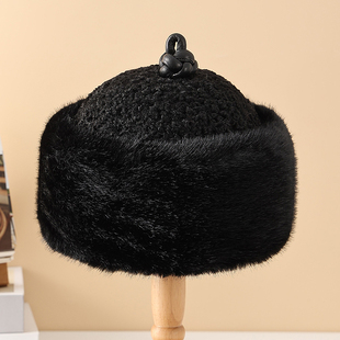 宫廷帽加厚地主帽乾隆帽子男贝勒爷仿水貂毛帽子满族王爷帽蒙古帽