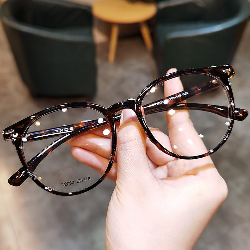玳瑁复古圆框超轻护眼眼镜架