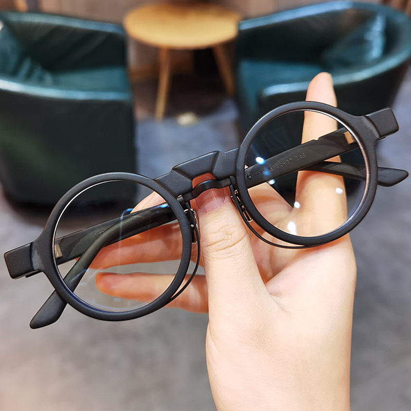 新款简丹萝心复古板材圆框近视镜框男女士个性时尚潮平光眼镜架