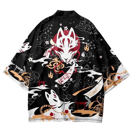Japanese-Style Cosplay Merchandise Anime Kimono Cardigan Haori Chinese-Style Retro Creative Illustration Jacket Trendy
