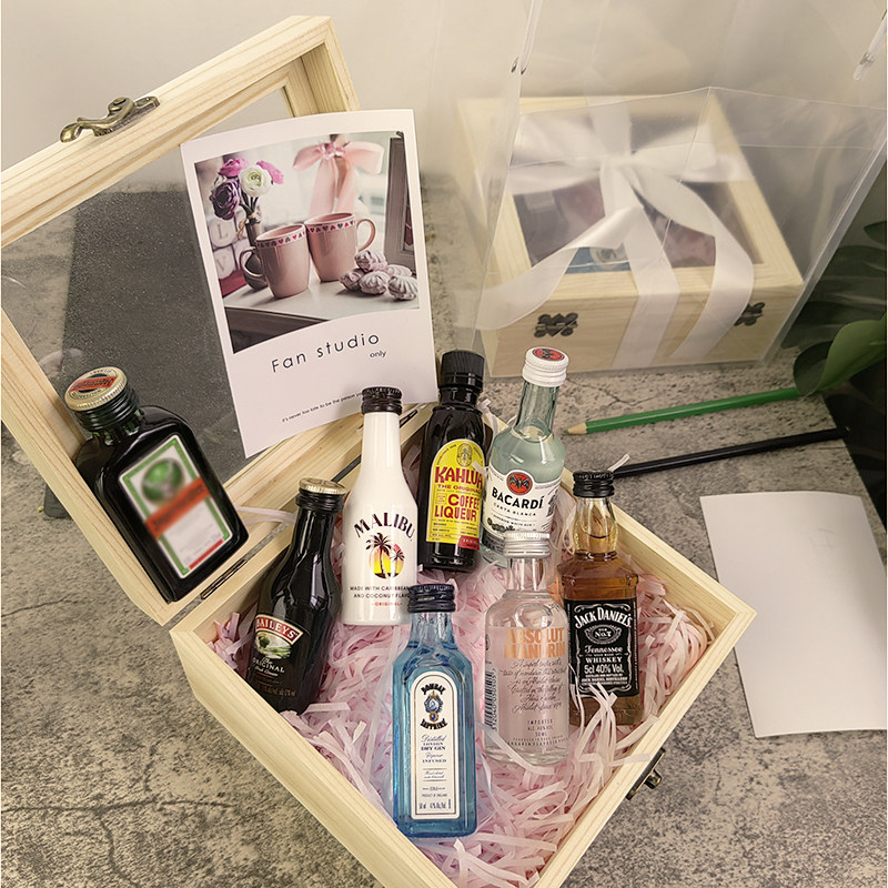 百利甜便利店调酒鸡尾酒基酒套装迷你小瓶酒洋酒原木礼盒装送礼