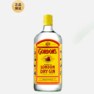 哥顿金酒750ml Gordon's 杜松子酒伦敦干味毡酒琴酒洋酒基酒包邮