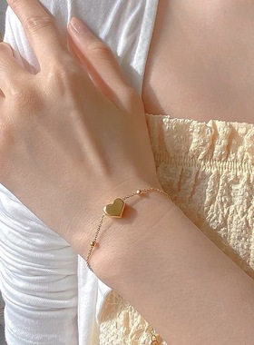 2023新款玻珠爱心小众设计手链女韩网红简约性感个性小清新学生