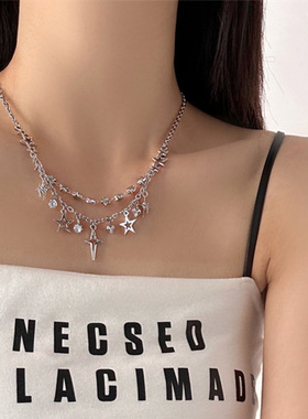 小众设计冷淡风星星双层项链女高级感轻奢百搭锁骨链气质简约项饰