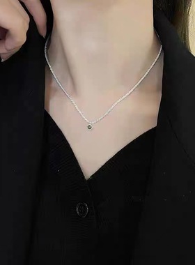波光粼粼宝石项链简约ins风小众设计感百搭高级感锁骨链项饰品女