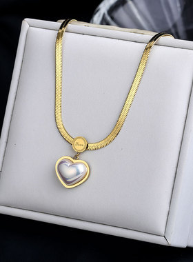 钛钢甜美爱心项链简约ins颈链韩版时尚百搭轻奢锁骨链女小众设计