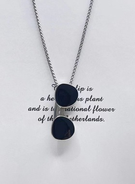 太阳墨镜项链男女个性装饰嘻哈风土酷蹦迪欧美挂件简约学生潮饰品