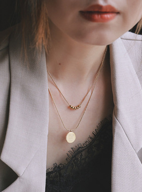 新品爆款钛钢不掉色双层项链女轻奢小众设计感简约百搭ins锁骨链