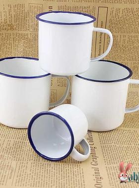 搪瓷缸搪瓷杯铁杯怀旧经典白色茶缸搪瓷口杯搪瓷杯子解放茶杯茶盅