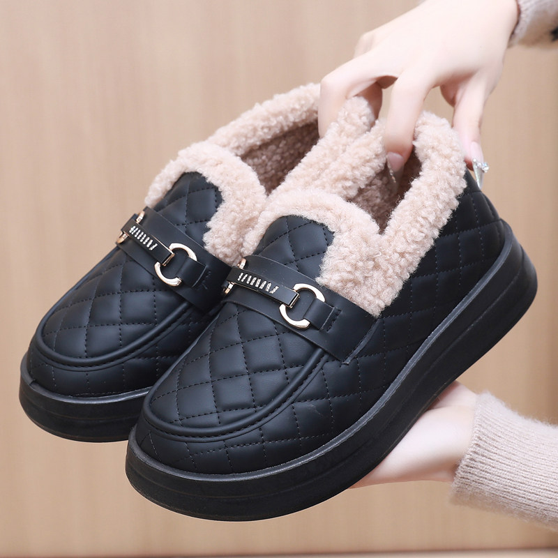 豆豆鞋女冬加绒2024新款保暖防滑一脚蹬老北京布鞋毛毛鞋乐福棉鞋,女鞋,棉鞋,淘宝优惠券,粉丝福利购,淘宝优惠卷