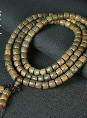 简约复古木质108颗阿根廷绿檀直切佛珠念珠手链男女念珠木头配饰
