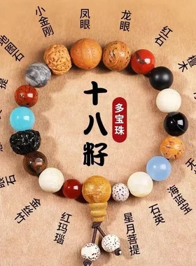 普陀山十八籽手串多宝18籽珠18子佛珠男女菩提子手链十八子转运珠