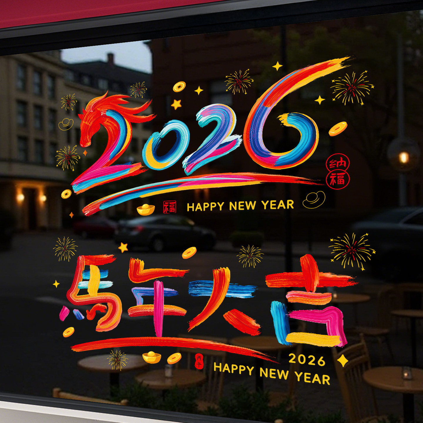 2026新年新款静电窗花纸马年春节玻璃门贴福字帖过年墙贴春联装饰,节庆用品/礼品,喜字/剪纸/贴纸,淘宝优惠券,粉丝福利购,淘宝优惠卷