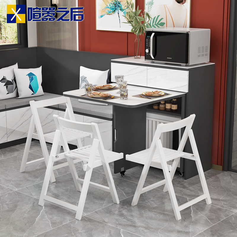 轻奢饭厅转角卡座沙发餐桌椅组合家用餐柜收纳柜一体柜可定制