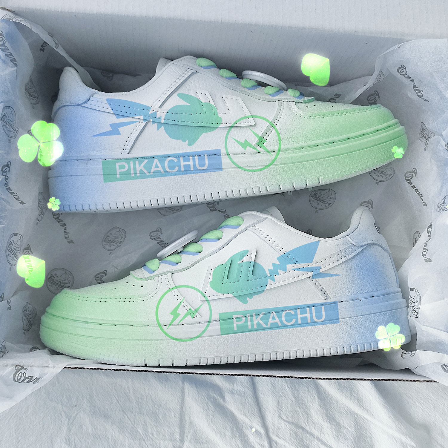 回力ow联名樱花皮卡丘板鞋男春秋季ins潮限量款空军情侣休闲板鞋