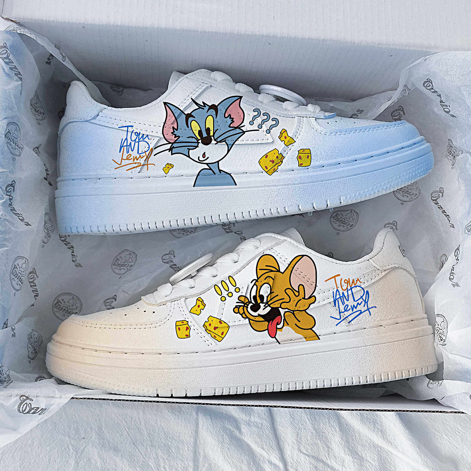 回力正品猫和老鼠2025新款鸳鸯情侣板鞋女款百搭休闲小白鞋运动鞋