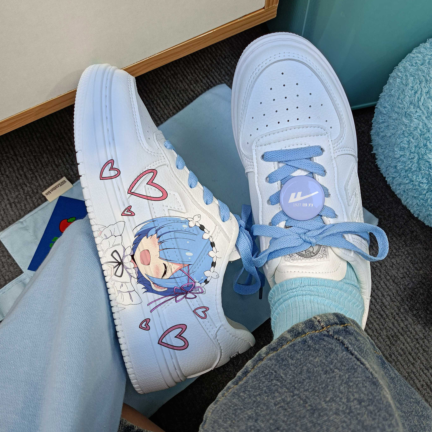 回力桃子熟了正品蕾姆二次元动漫周边男鞋2024春秋季限量运动板鞋