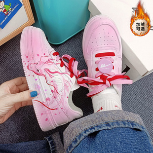 回力新中式国潮女鞋粉色龙年限定鞋子秋季薄款透气板鞋百搭小白鞋
