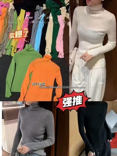 欧洲站10月18日实体店㊣2025冬高领美丽诺精纺羊毛修身 内搭针织衫