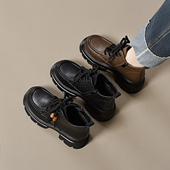 xizi 厚底靴 百搭时尚 昔子6002新款 系带短靴秋冬侧拉链马丁靴韩版