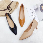 头层牛皮单鞋 2025春季 浅口 细跟工作鞋 百搭尖头女鞋 新款 真皮高跟鞋