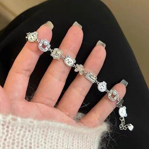 姜饼人小熊复古做旧手链女ins