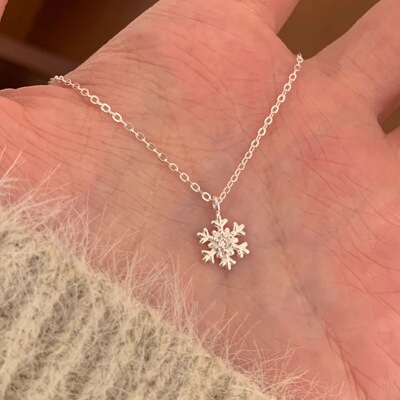 圣诞雪花项链小众ins气质高级感