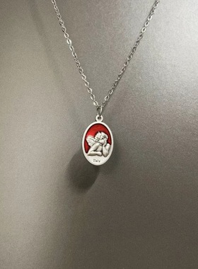 angel项链双面天使项链复古吊坠