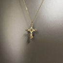 cross项链中古金色十字架长款 petal 锁骨链潮 Golden Vintage古着